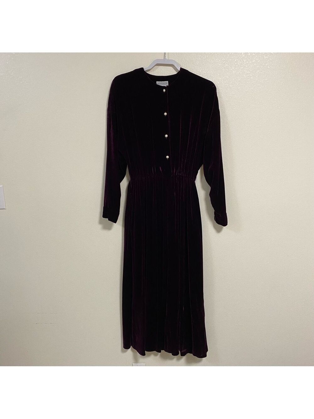 Horchow Dress Women’s Size 10 Purple Vintage Velvet Silk Blend Maxi Dress